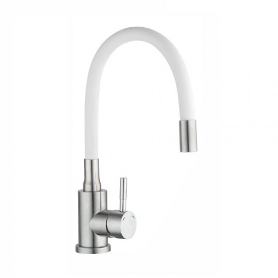 SS Single Lever Kitchen Mixer White